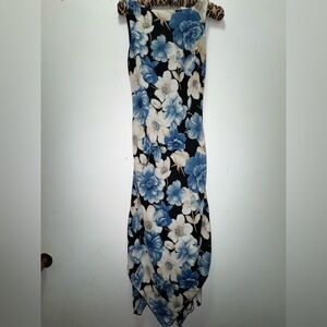 Vintage Y2K FLP Asymmetrical hem floral midi fairy dress size 4